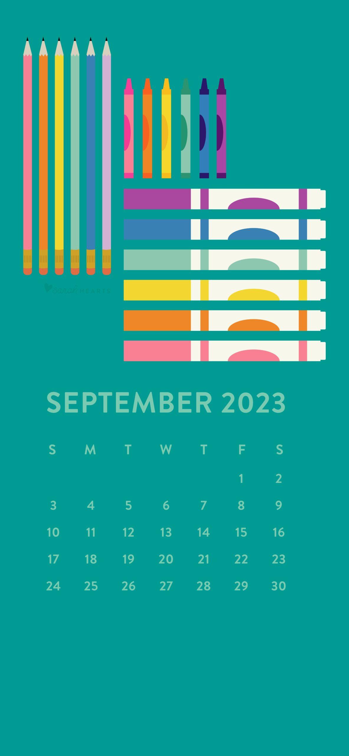 September Art Supply Calendar Wallpaper Sarah Hearts