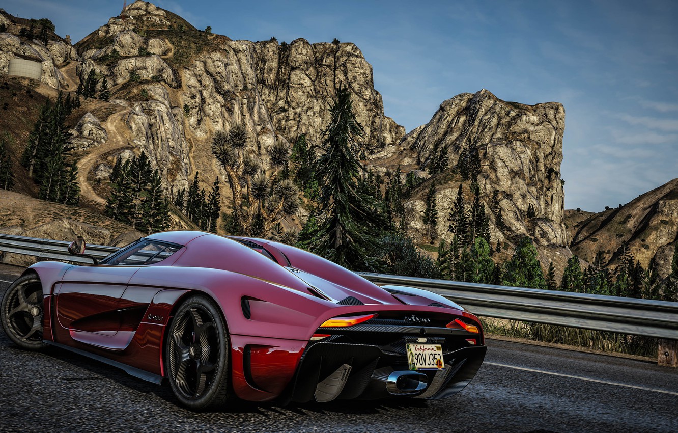 Wallpaper Road Mountains Supercar Grand Theft Auto V