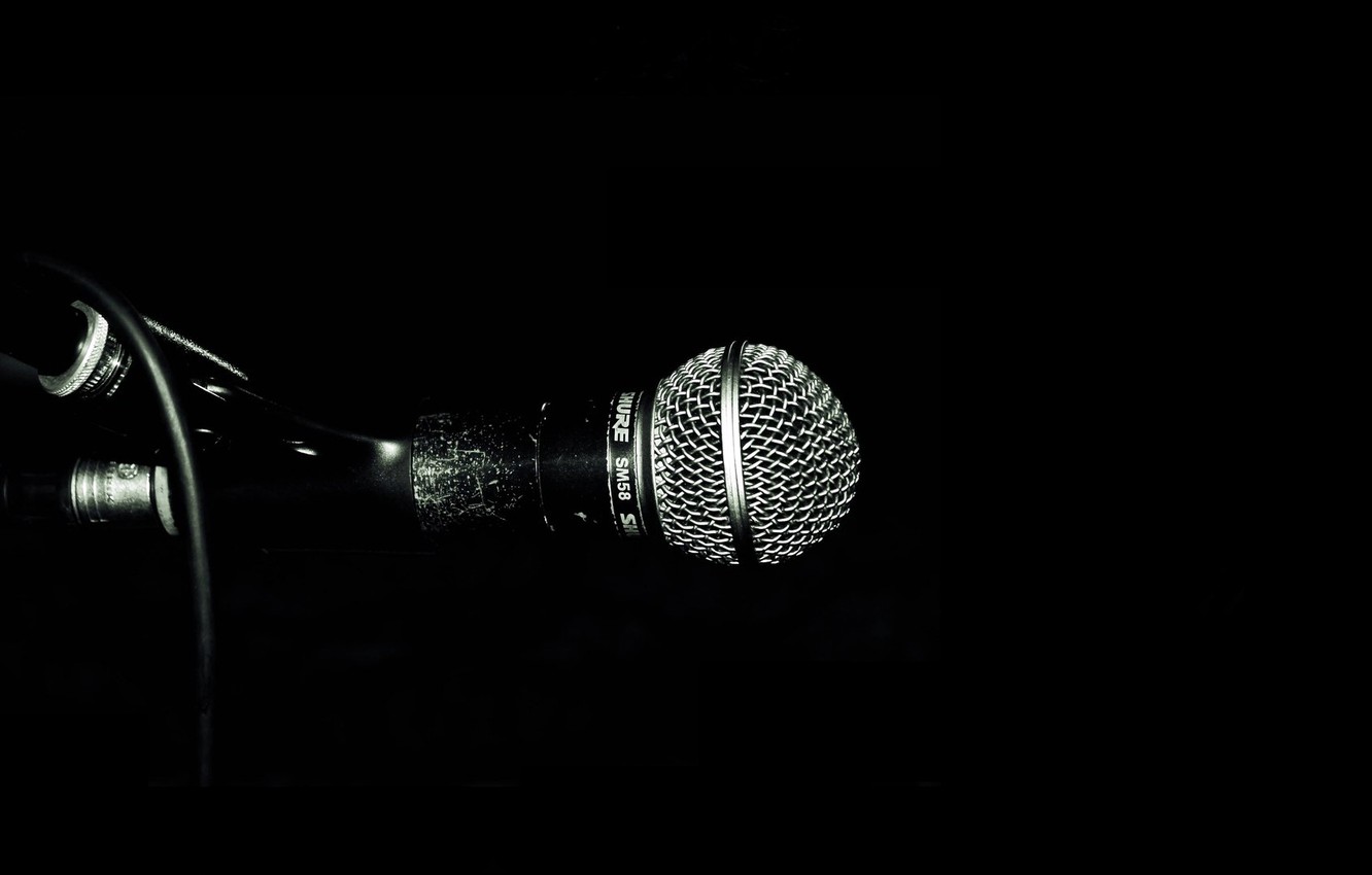 Wallpaper Background Black Sound Stand Microphone Macro Wire