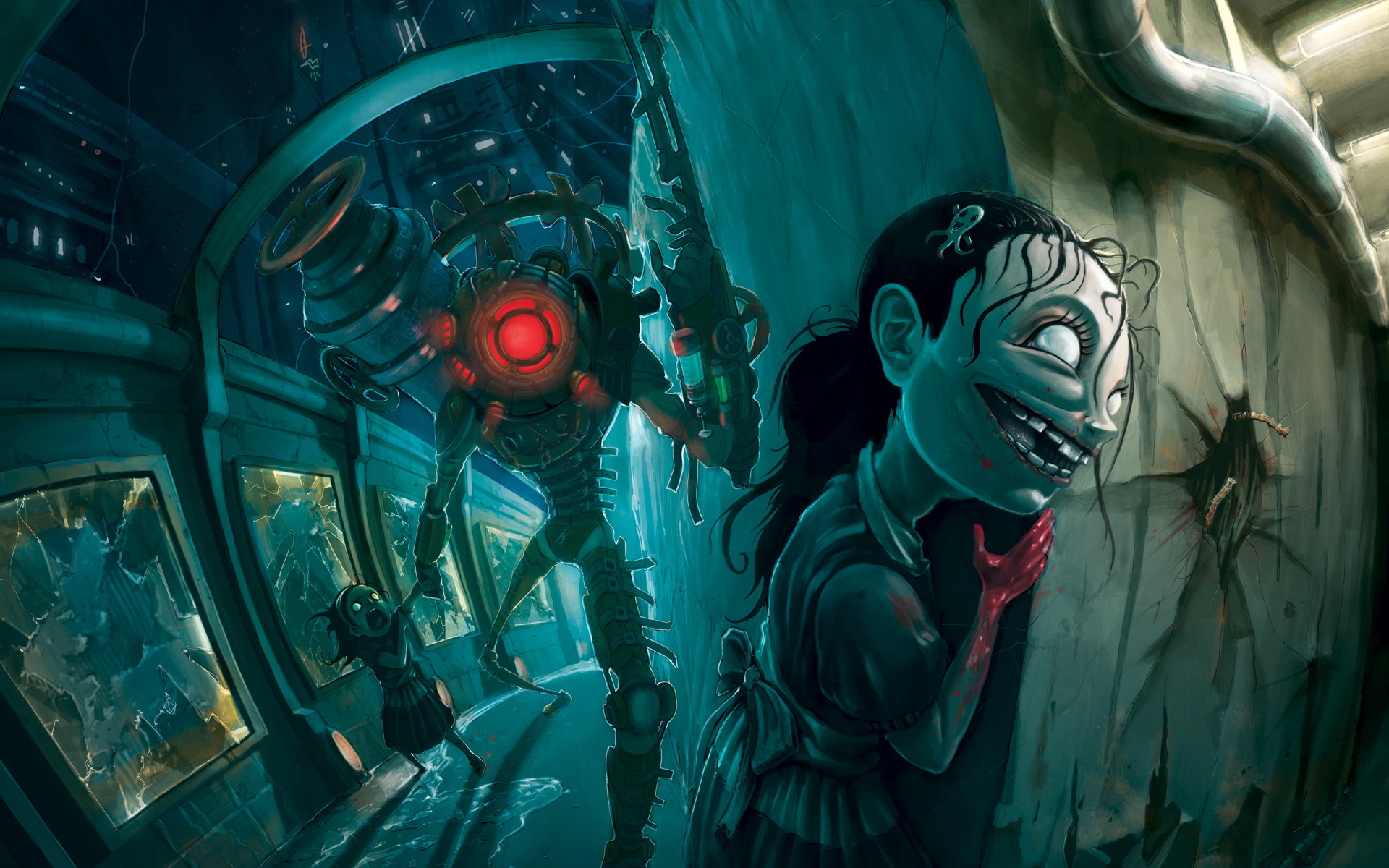 Sisters Bioshock Cool Background Background Video Game Wallpaper