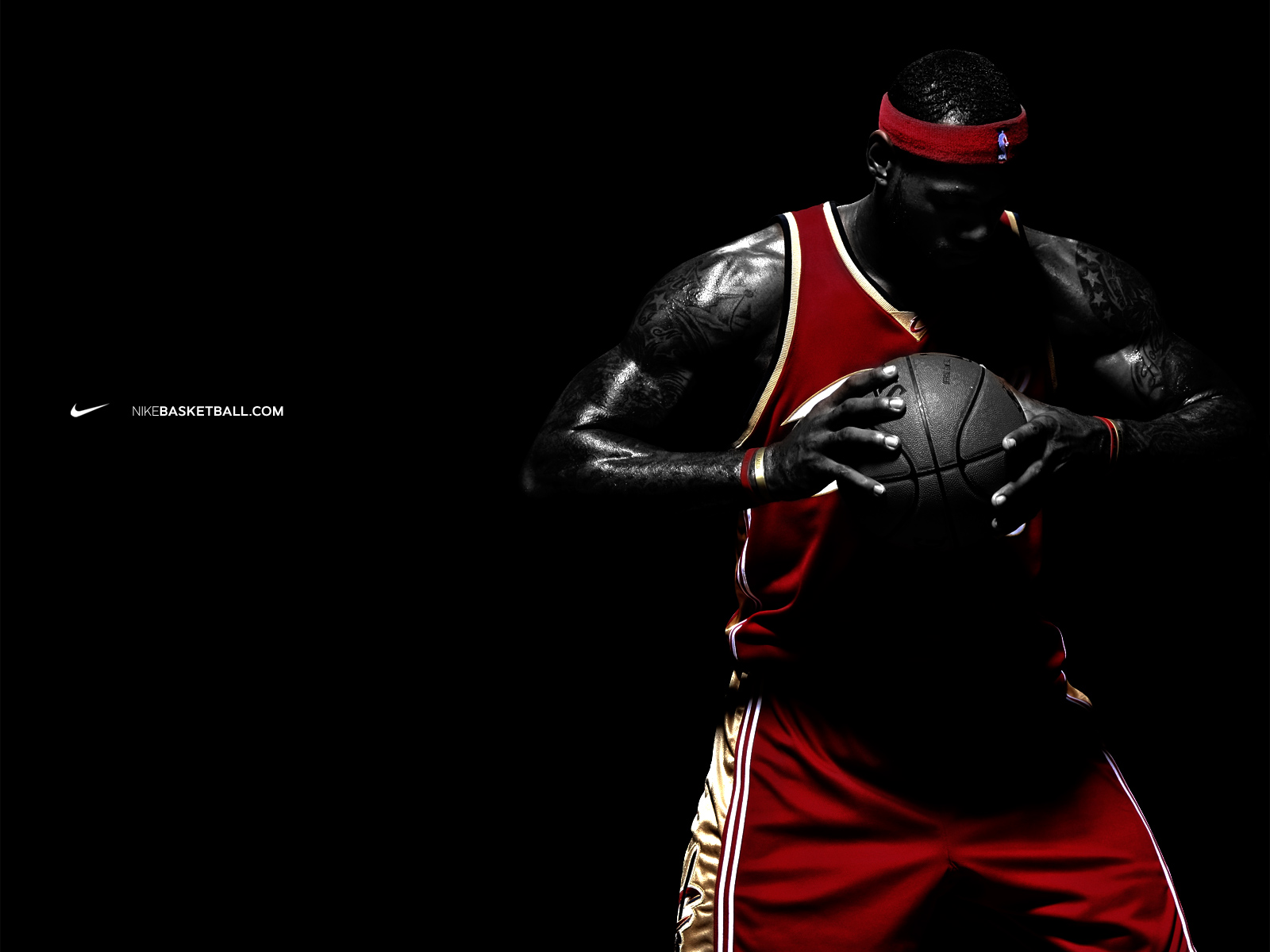 Lebron James Holding Ball Nike Ad Wallpaper