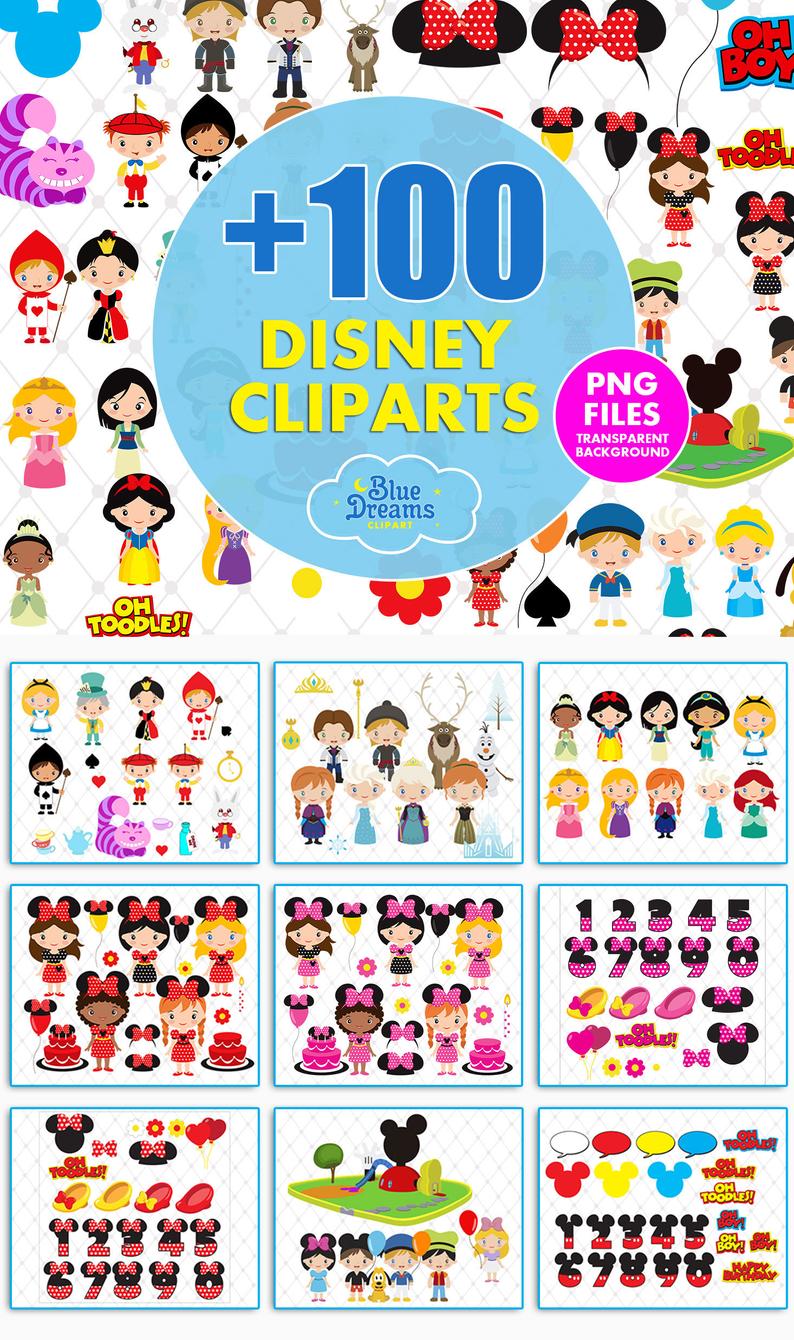 Disney Cliparts Bundle Png Clip Art Files Original
