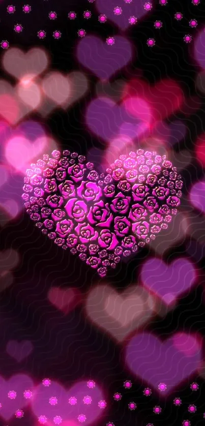 Heart Pattern Black Wallpaper