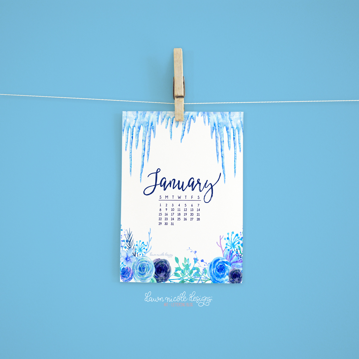 January Calendar Tech Pretties Dawn Nicole Designs