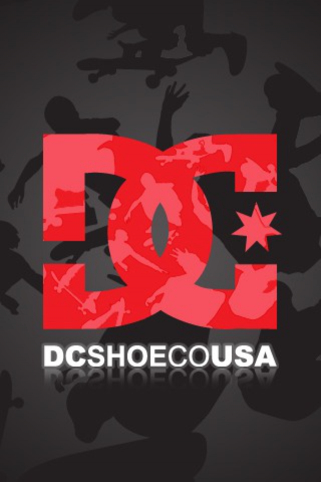 Dc Shoes Logo iPhone Wallpaper Red And White