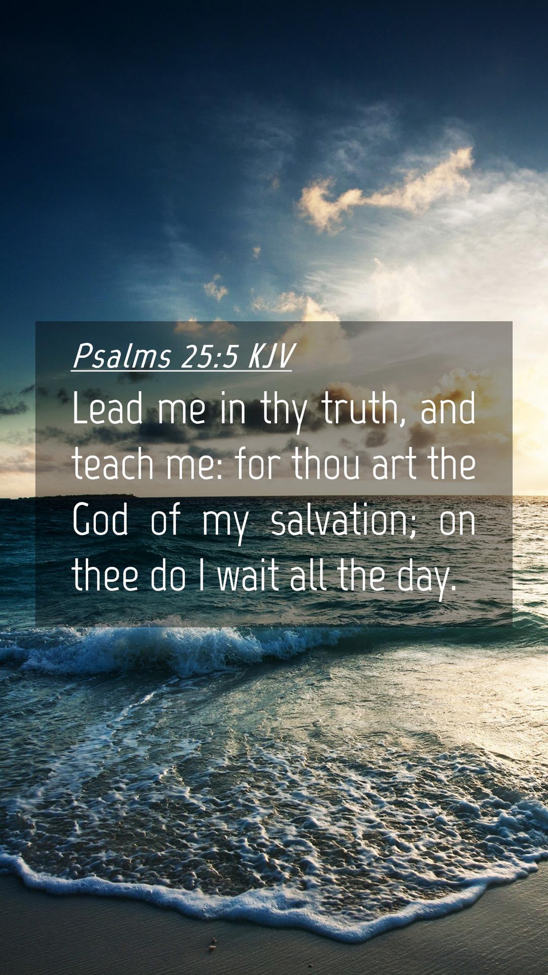 Psalms 255 KJV Mobile Phone Wallpaper   Lead me in thy truth and