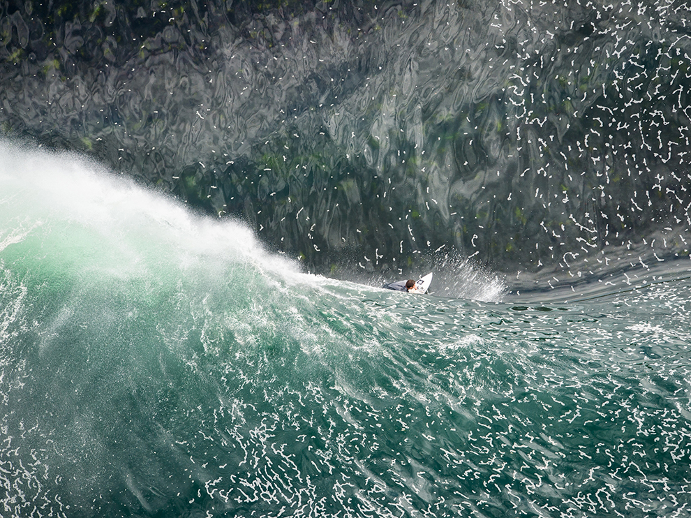 Picture Of Surfer In Barrel Wave Sydney Australia