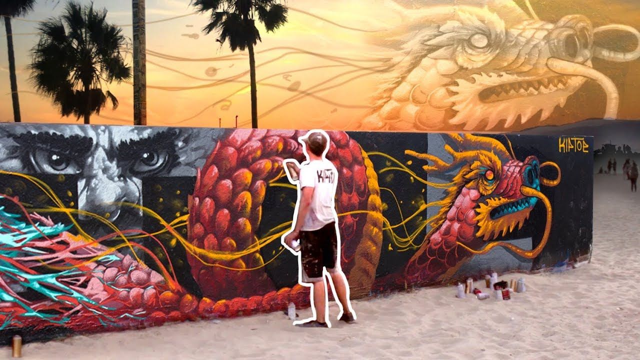 Huge Dragon Mural At Venice Beach Getting Up In