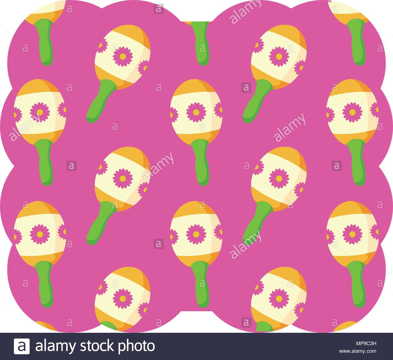 Free download decorative frame with Mexican maracas pattern over white