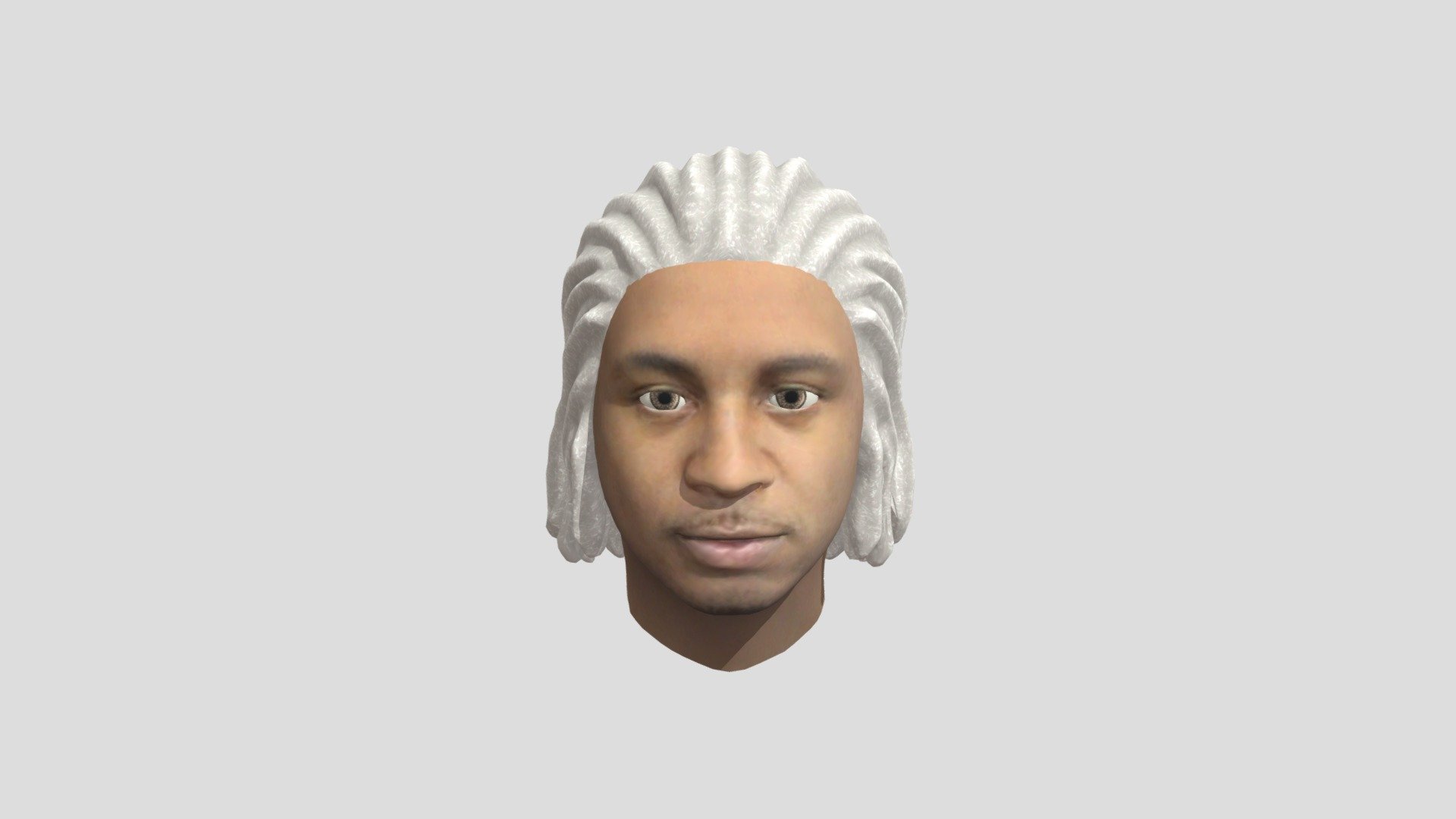 3D model of a person resembling Ken Carson with white dreadlocks