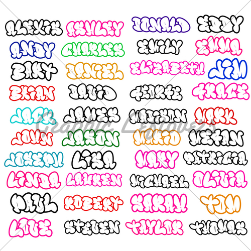 Mon Names And The Word Love In Graffiti Style Jpg