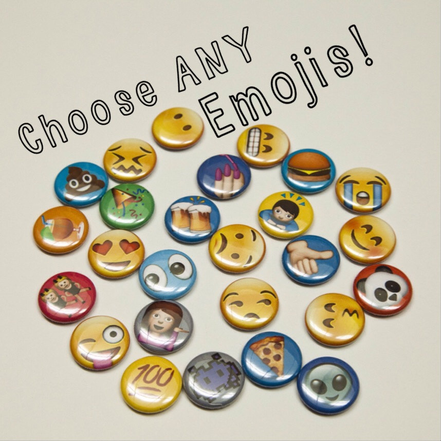 Choose Any Emoji 1 Pinback Buttons by 8bitbuttons on Etsy