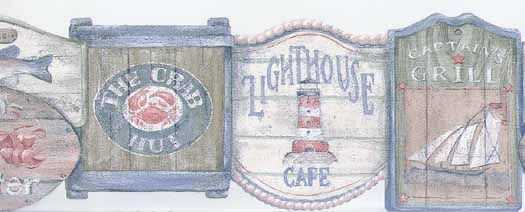 Seafood Cafe And Grill Wallpaper Border