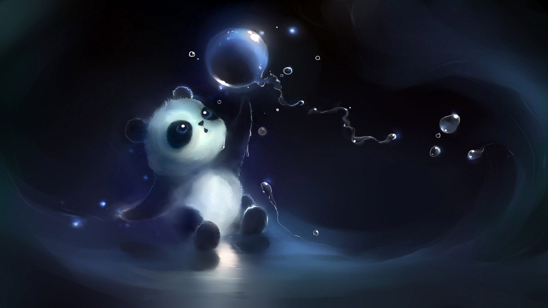 Cute Panda Playing Bubble Cartoon Wallpaper Ideas for