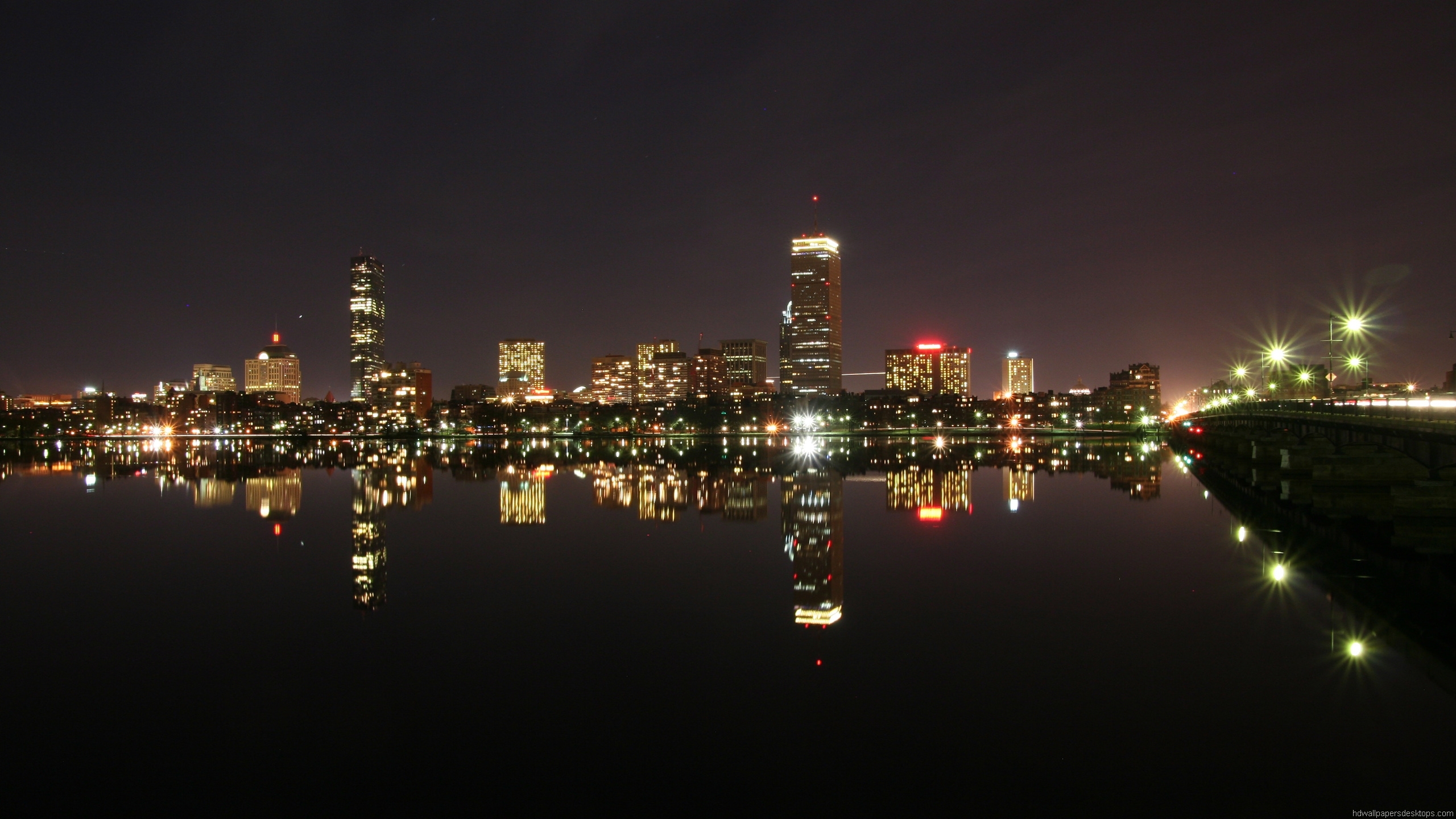 Travel World Wallpaper HD Desktop Background Boston During Night