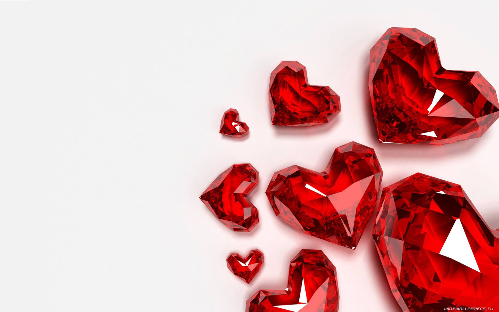 Red Crystal Love Hearts
