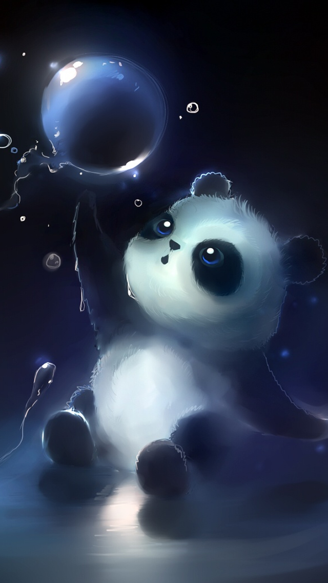 Panda Magic Bubbles iPhone Se Wallpaper