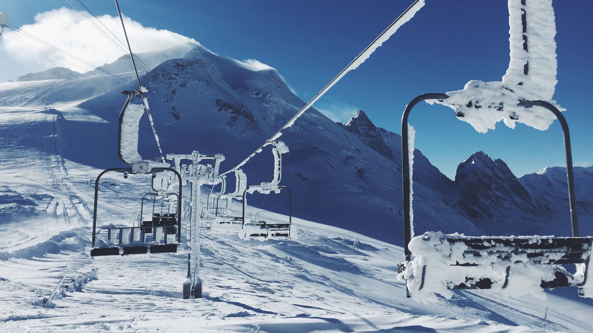 Free download Download wallpaper 1920x1080 ski lift mountains snow full