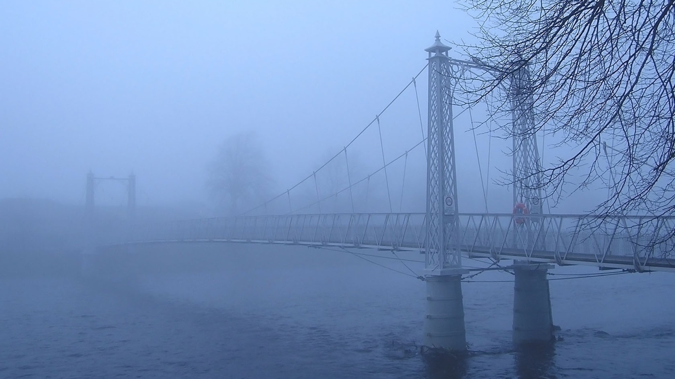 Bridge In Fog Wallpaper