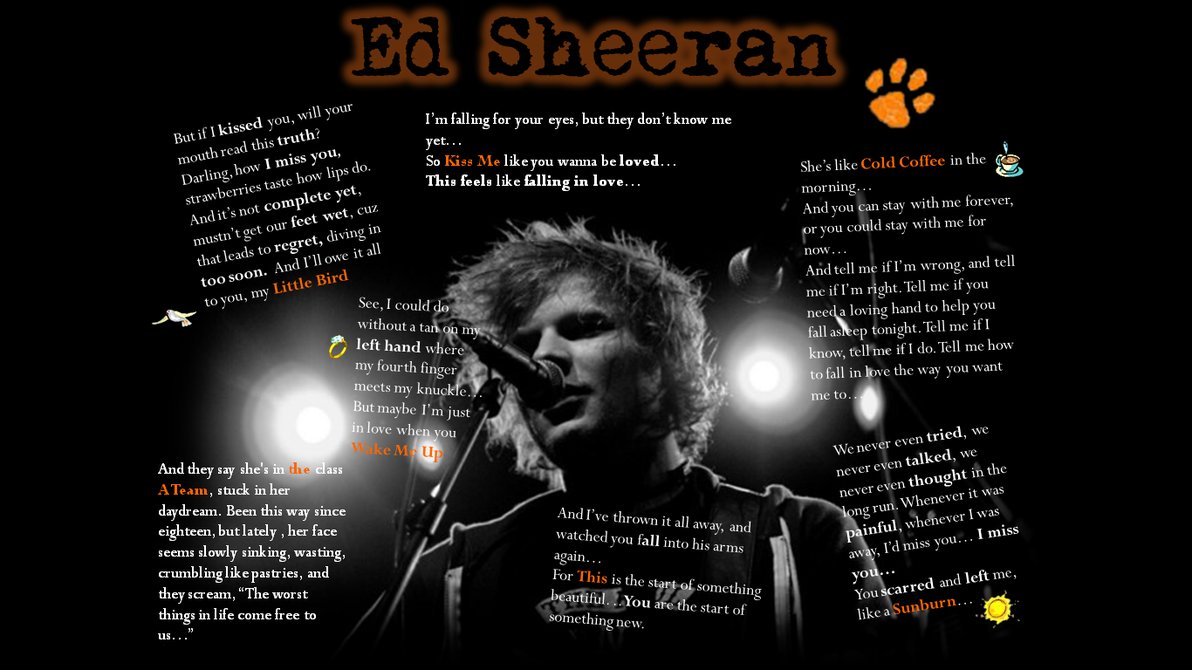 48 Ed Sheeran Lyrics Wallpaper On Wallpapersafari