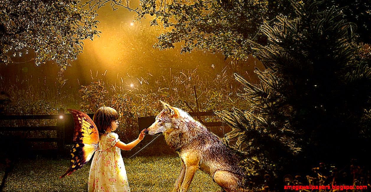 Wolf Playing With Little Girl Wallpaper Your HD Id66422