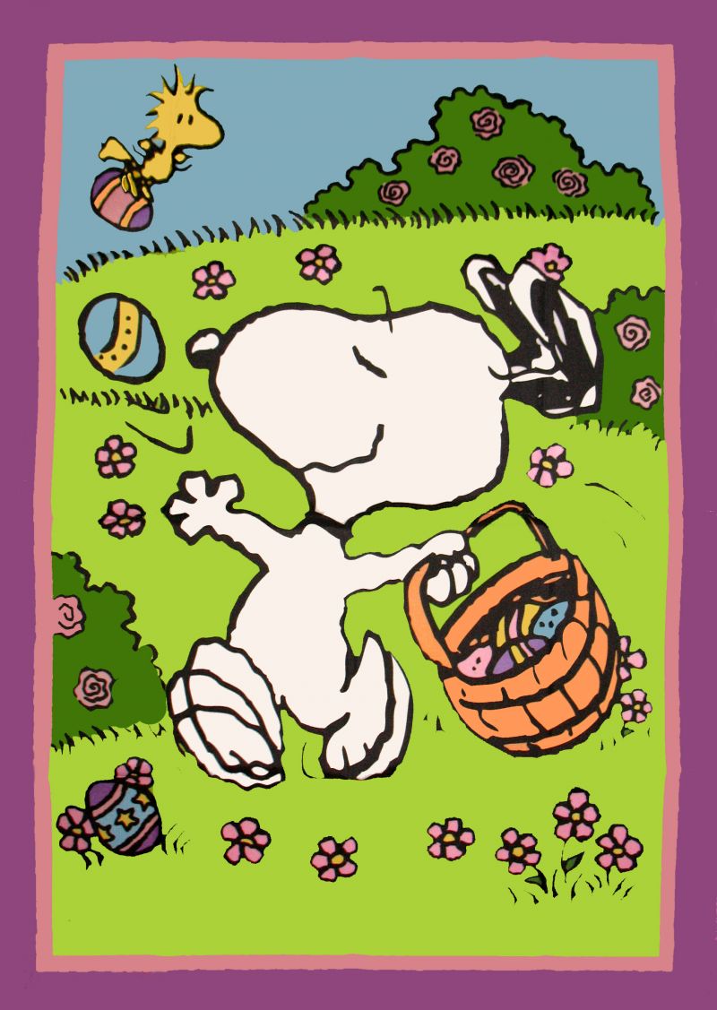Peanuts Gang Easter Flag Snoopn4pnuts