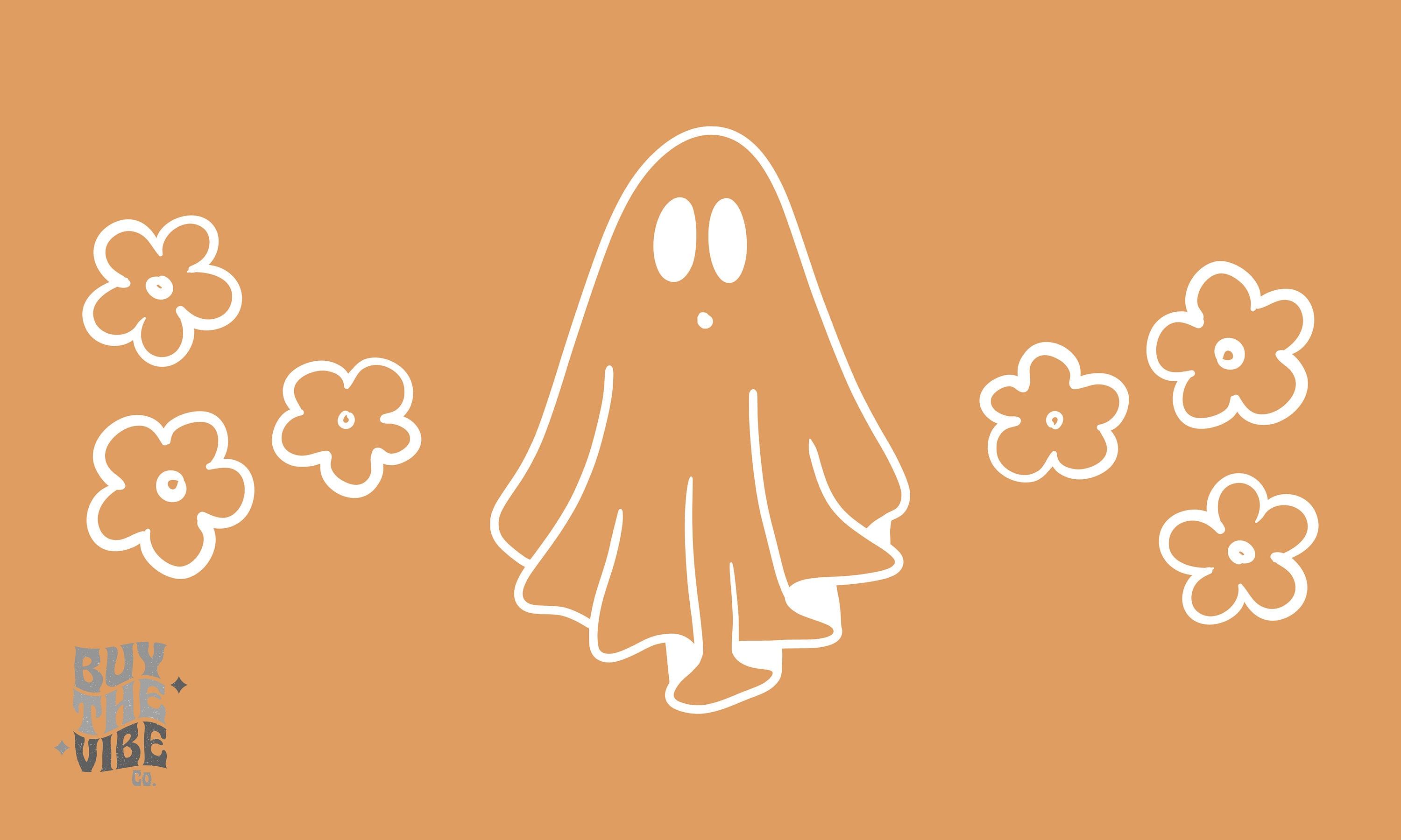 Cute Minimalist Ghost Wallpaper