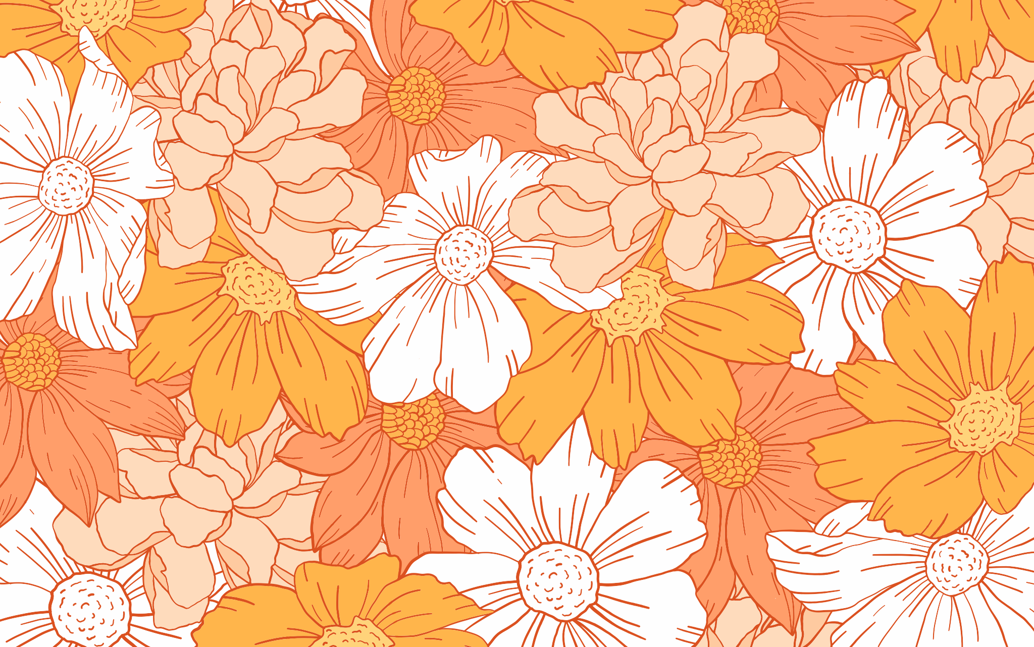 April Desktop Background Aesthetic Wallpaper Orange HD