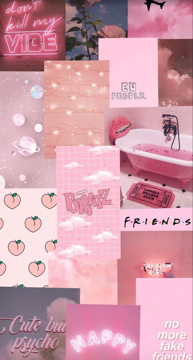 Pink Aesthetic Collage iPhone Wallpaper