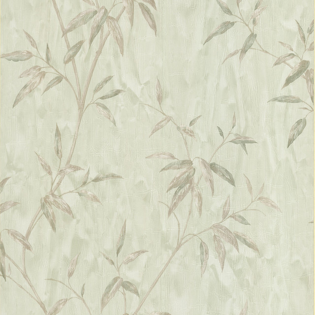 Bamboo Light Green Textured Wallpaper Eclectic
