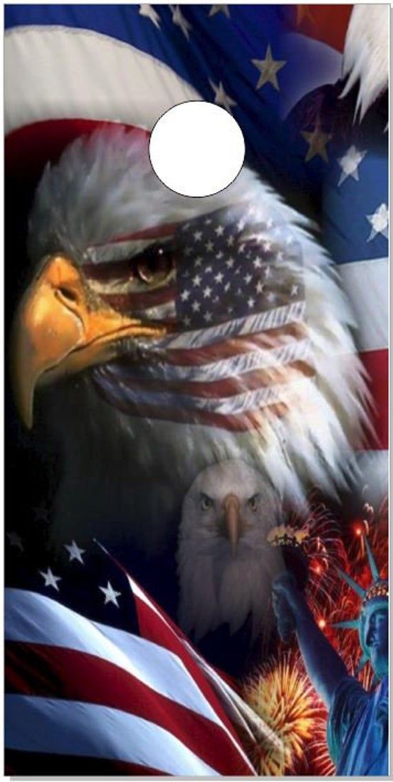 American Flag Eagle Liberty Cornhole Wrap Bag Toss Decal Baggo