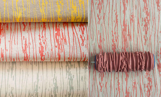 Patterned Paint Rollers Create Classic Wallpaper Via Painting