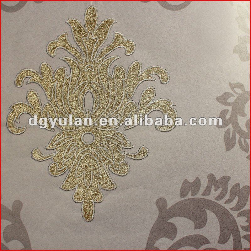 Damask Design Popular Embroidery Wallpaper Wall Covering