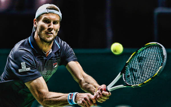 Andreas Seppi In Action On The Tennis Court Wallpaper