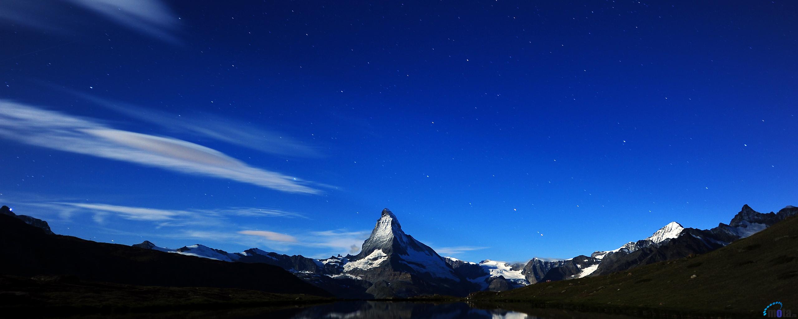 Desktop Wallpaper Matterhorn Midnight Reflection