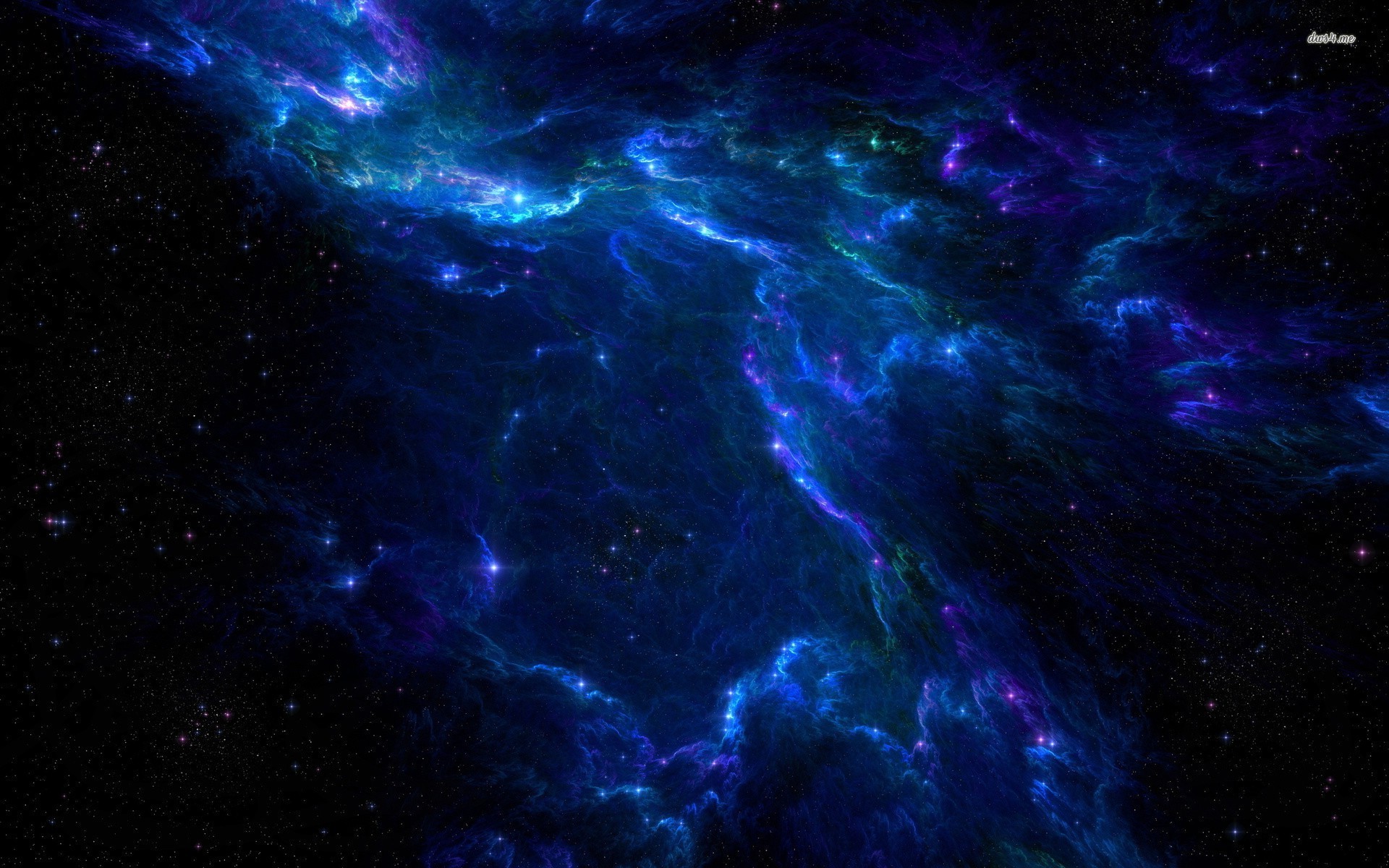 Glowing Blue Nebula Wallpaper Space