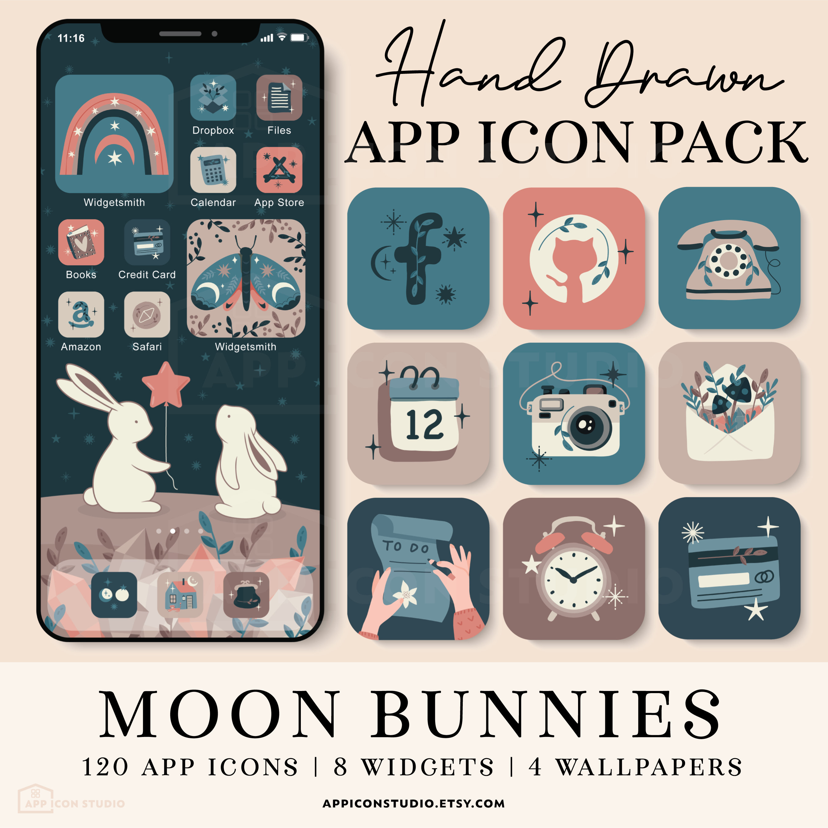 Cute Celestial App Icons Ios iPhone Moon