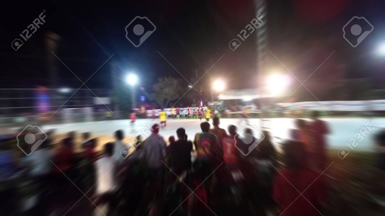 Football Match Village At Night Finals Abstract Blur Stock Photo