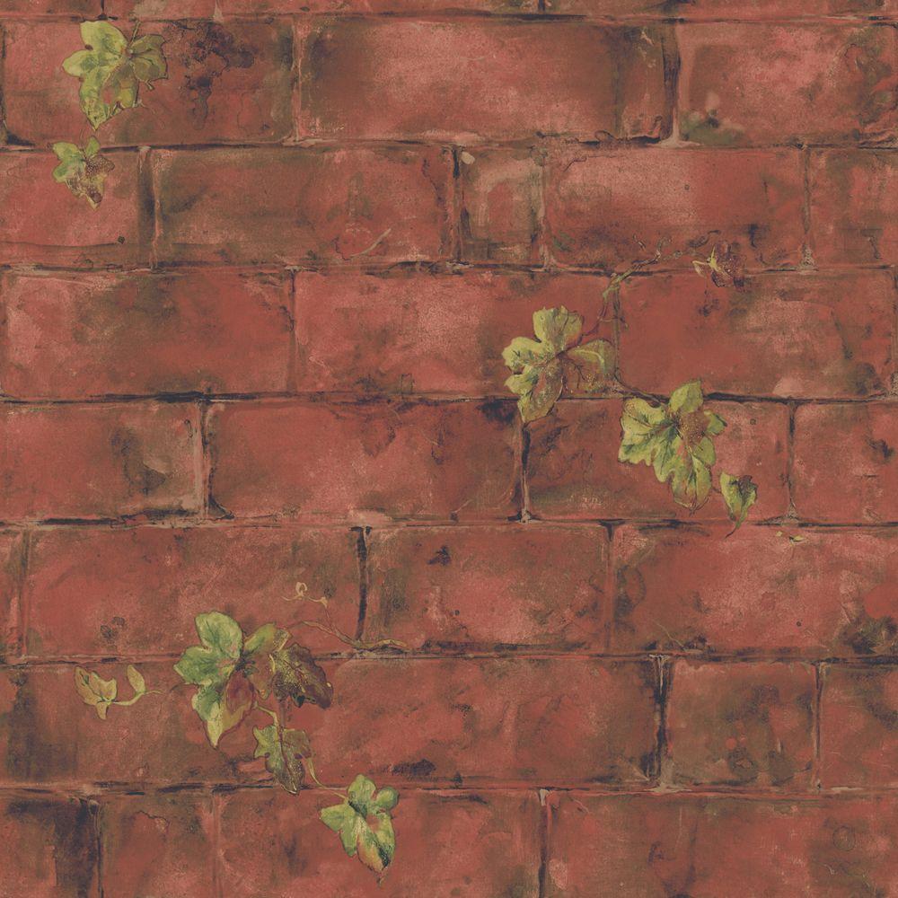 Wallpaper Pany Sq Ft Red Earth Tone Ivy And Brick