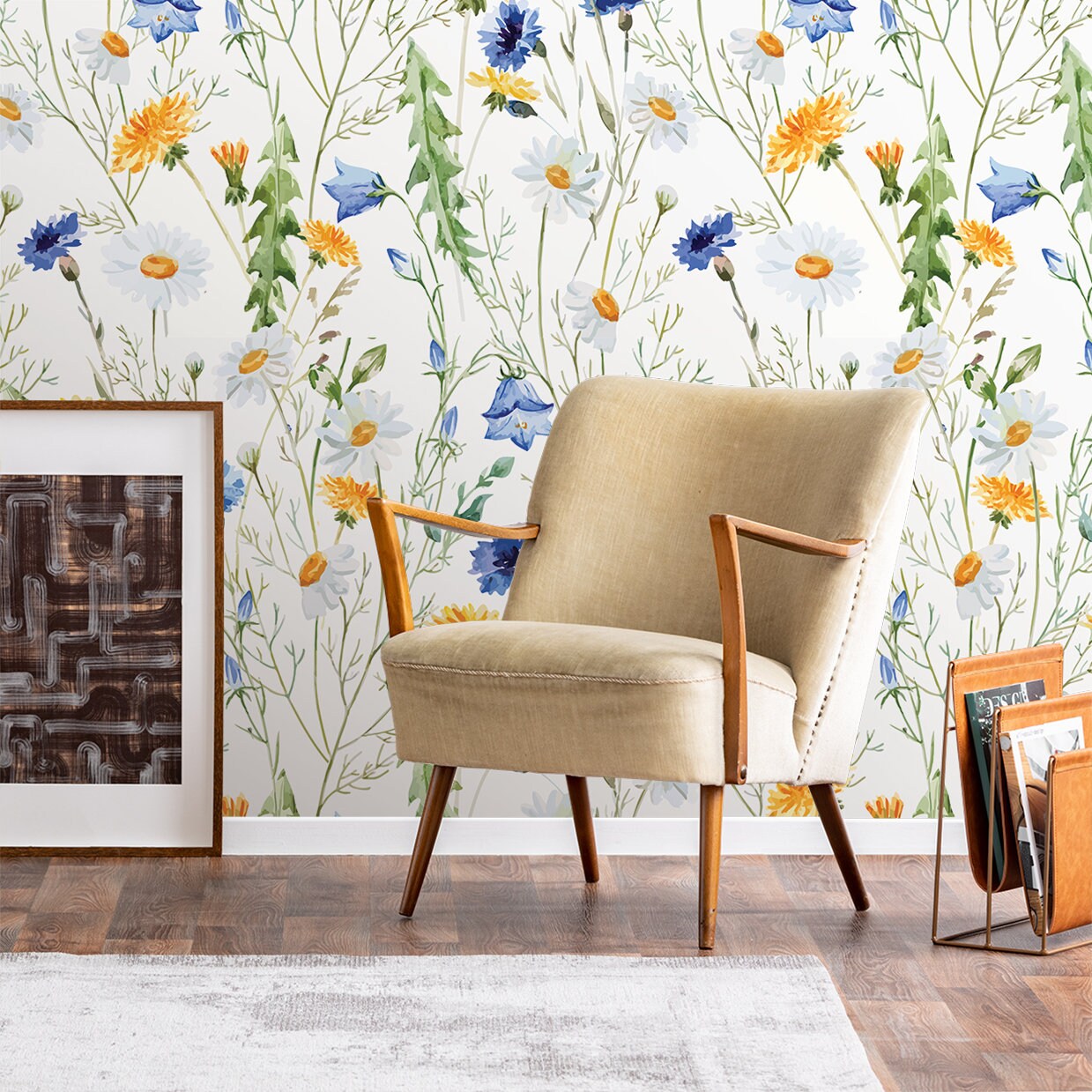 Vintage Wildflowers Wallpaper