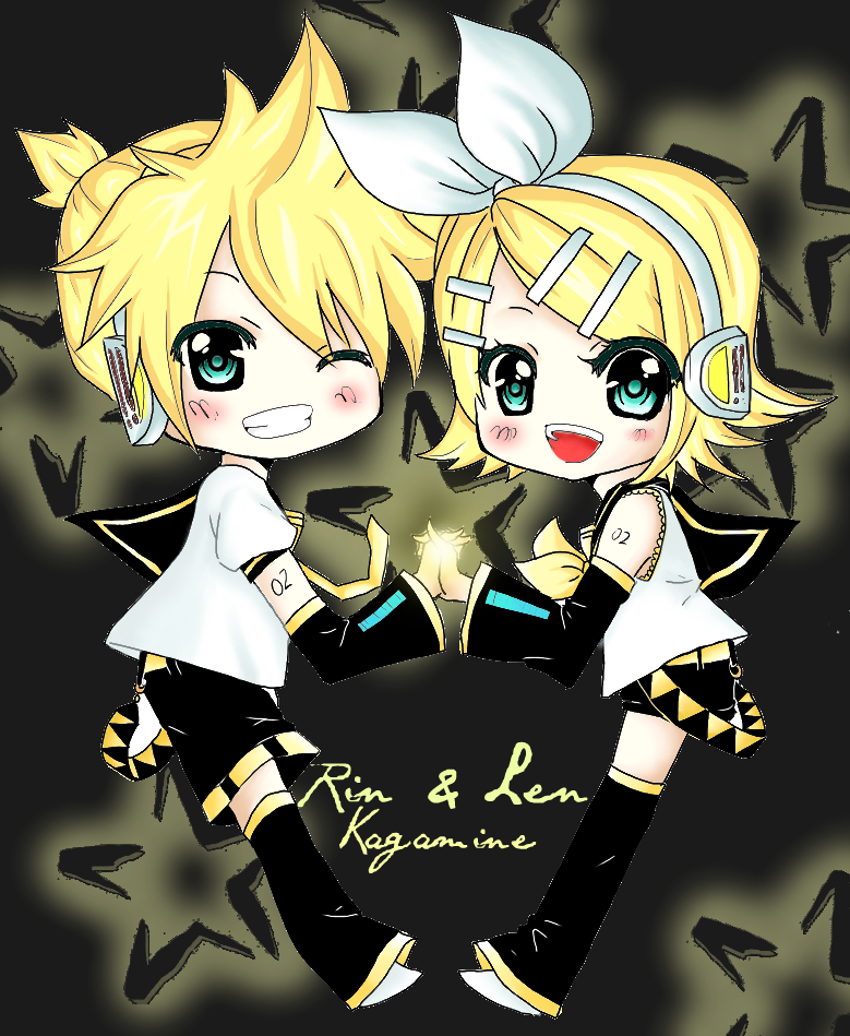Rin and Len Chibi coloring by cclelouchfan