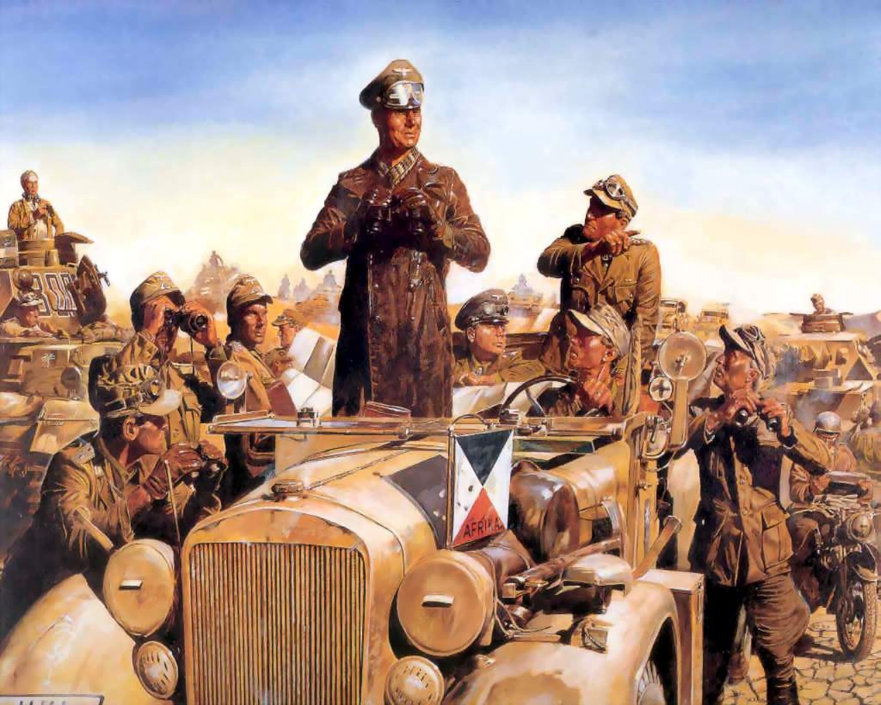 Picture Soldiers Generalfeldmarshall E Rommel Painting Art Army