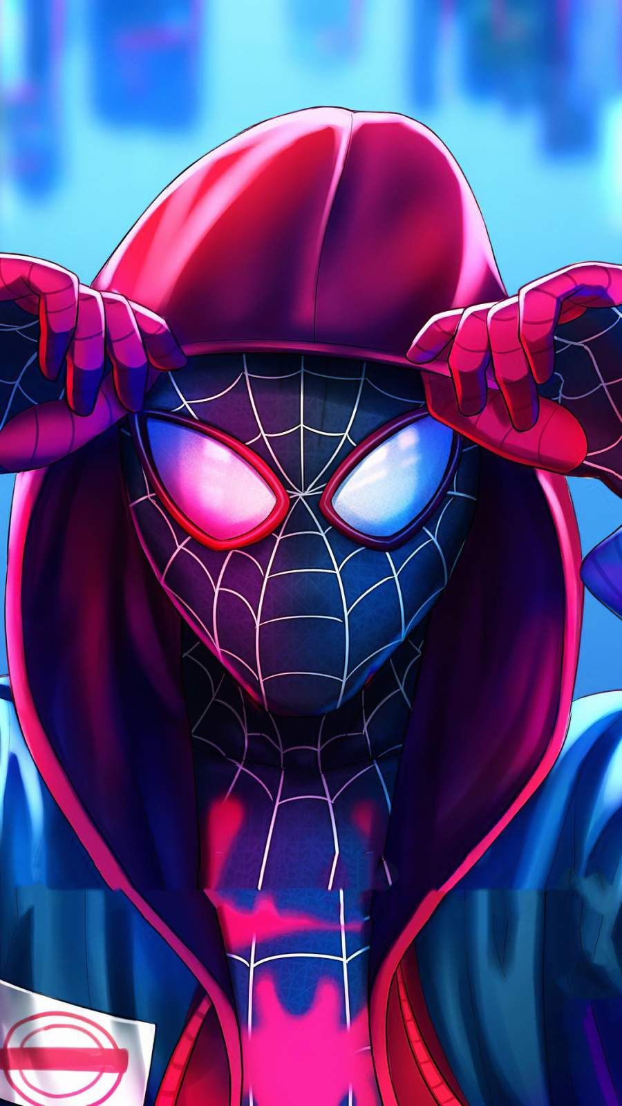 Miles Spiderman Hoodie iPhone Wallpaper Artwork