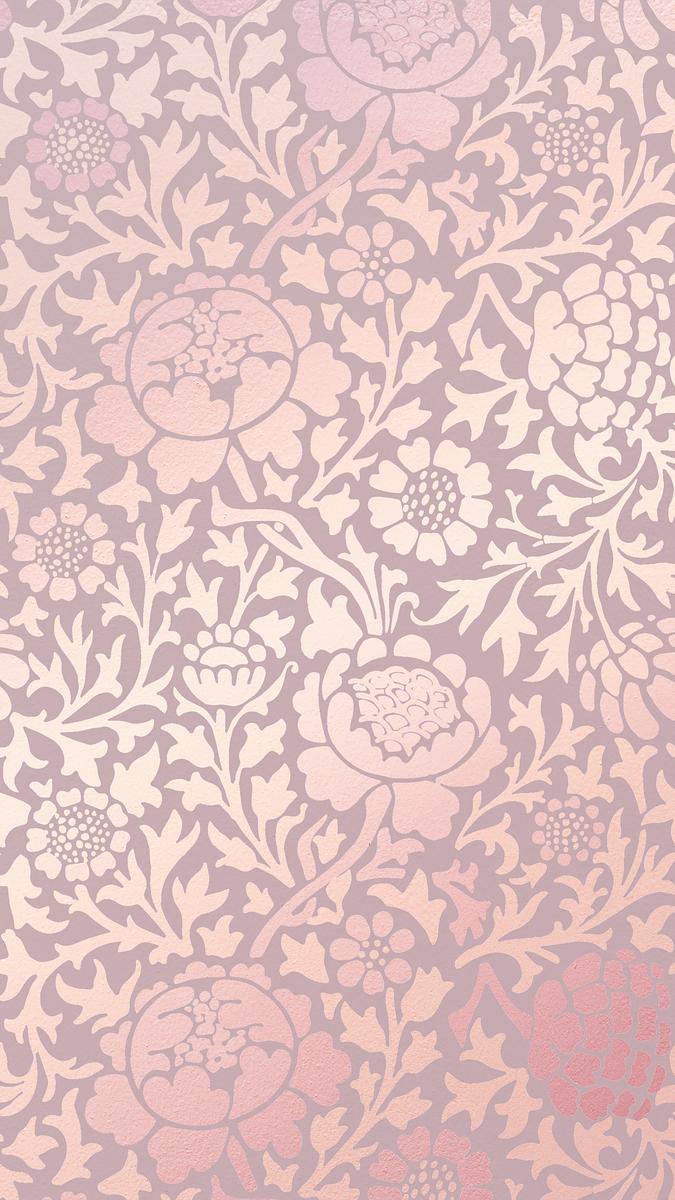 Floral Silk iPhone Wallpaper Pink