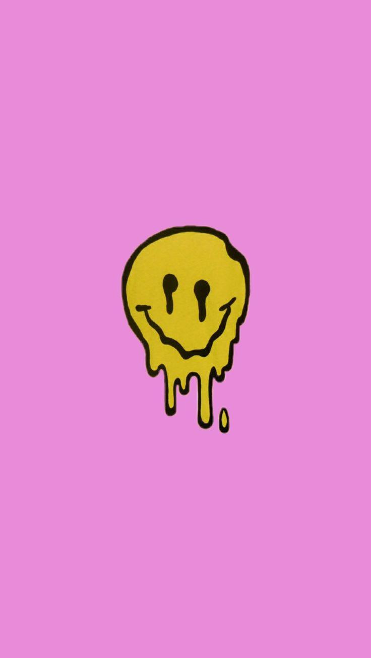 Dripping smiley face Iphone wallpaper hipster Cute wallpapers