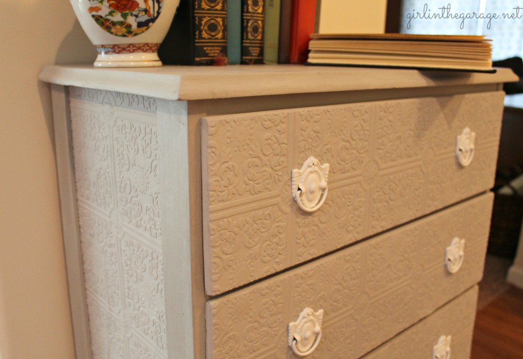Plain Dresser Gets A Makeover With Paintable Wallpaper Annie Sloan