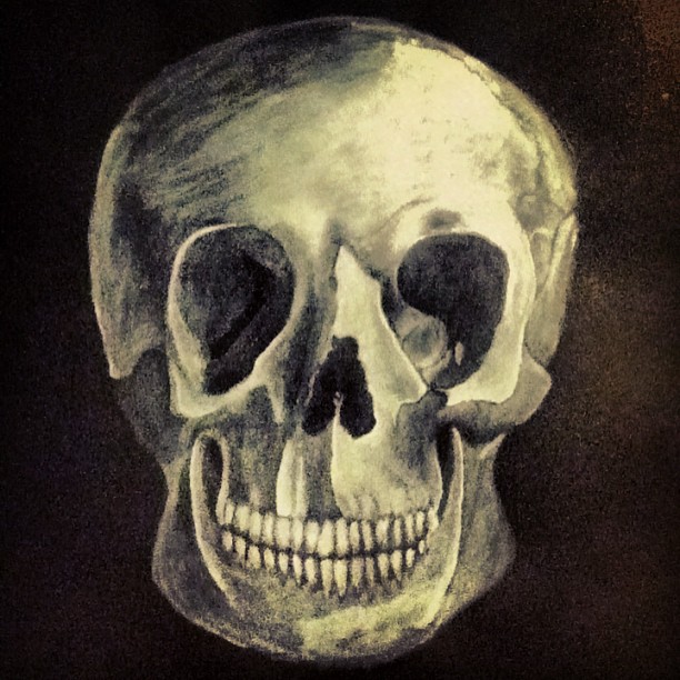 Painting Of A Skull Head By Linamartinez