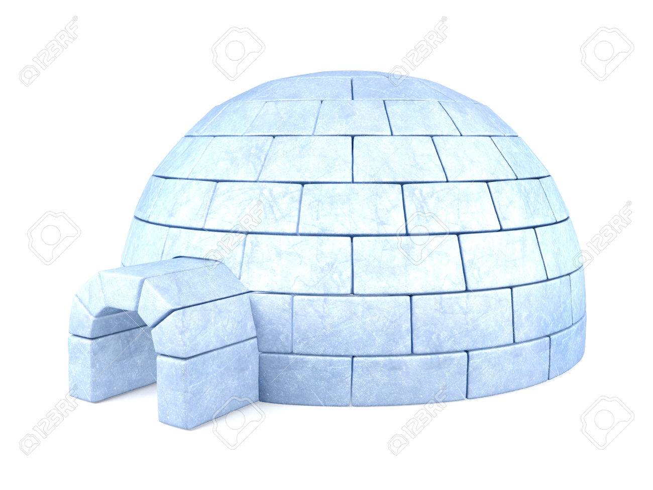Iced Igloo Isolated On White Background Stock Photo Picture And