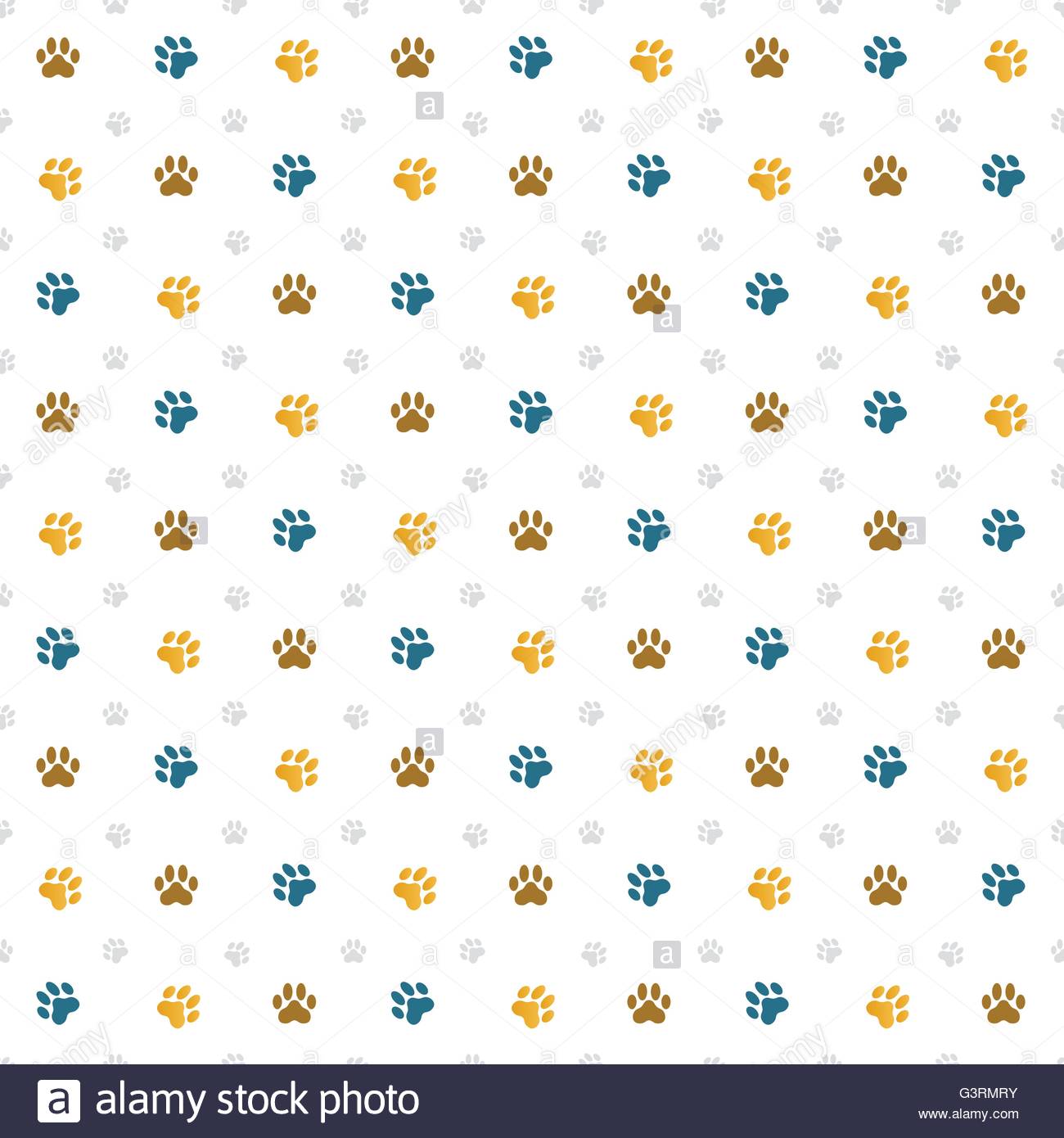 Seamless Pattern Background Made Up Of Cat Paw Prints Stock Vector