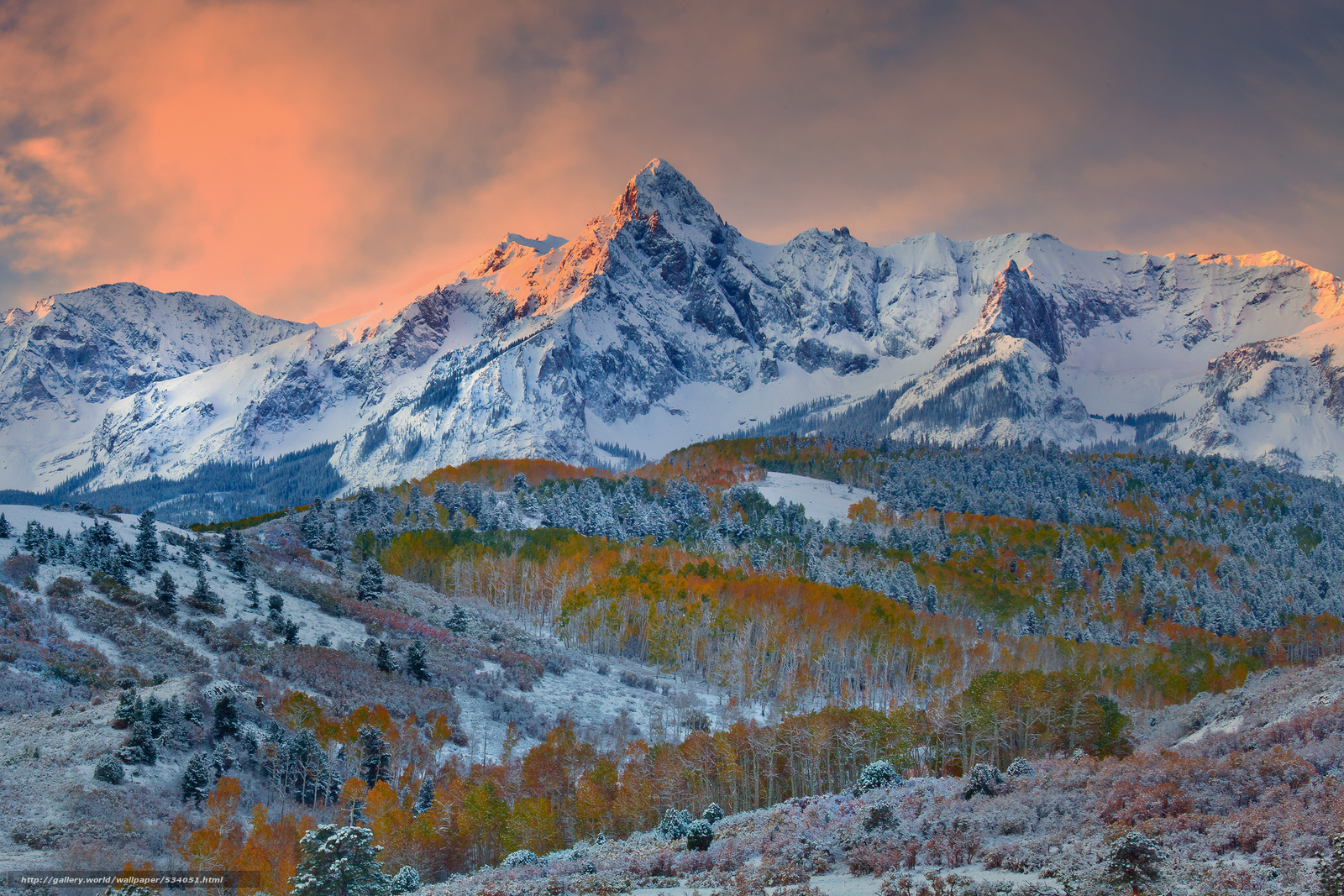 Wallpaper Alpenglow Winter Peaks Dallas Divide Colorado
